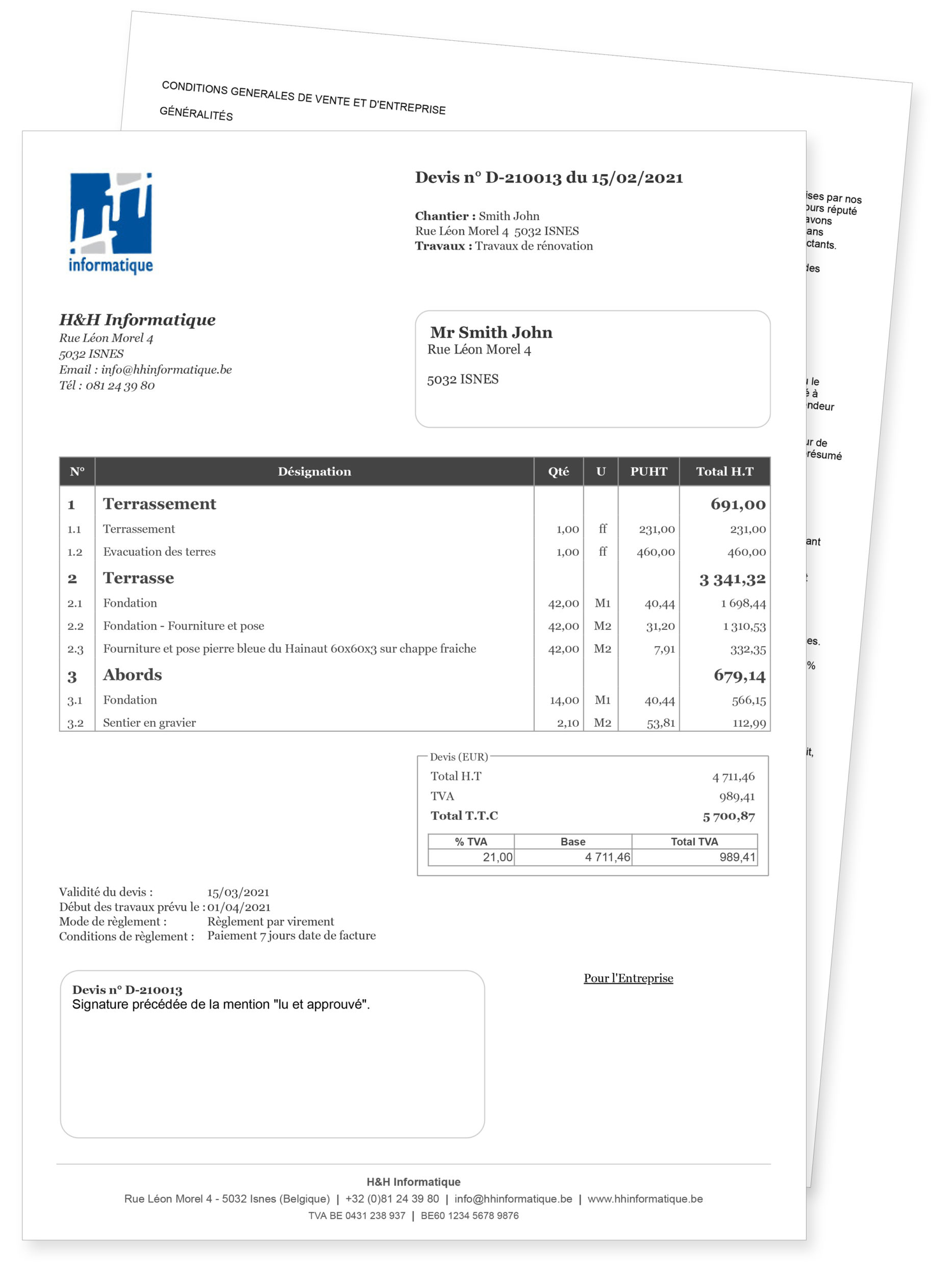 Des devis professionnels grâce à Weebati  H&H Informatique